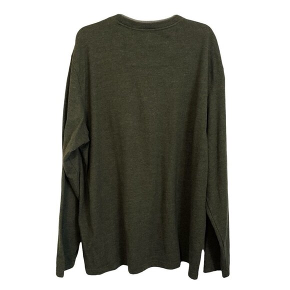 Arrow Mens XXLg Long Sleeve  Henley in Hunter Green and Grey Trim - Picture 2 of 11